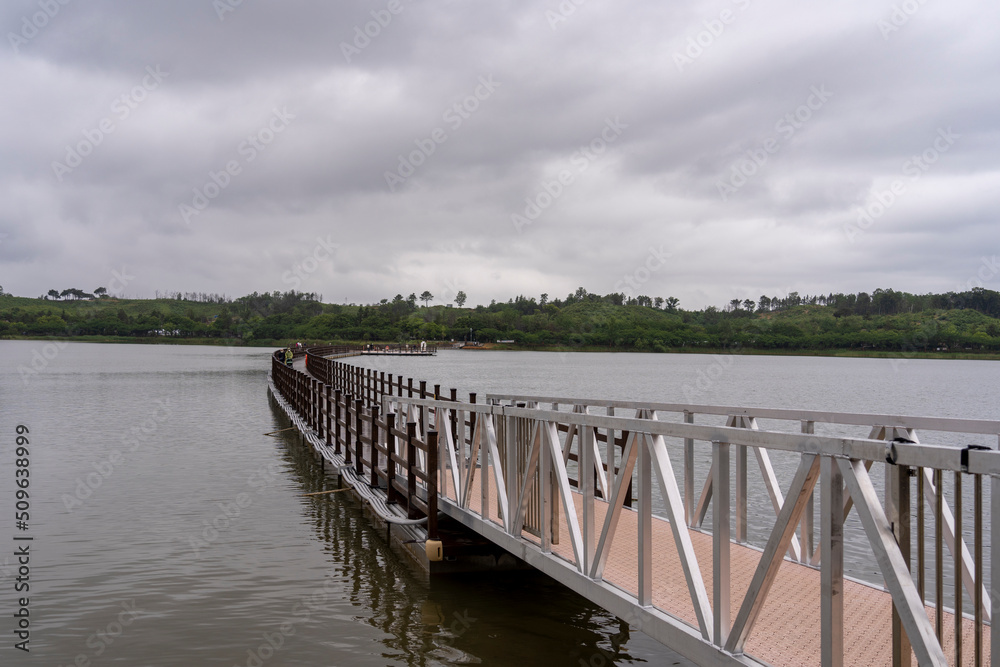 floating bridge over the lake