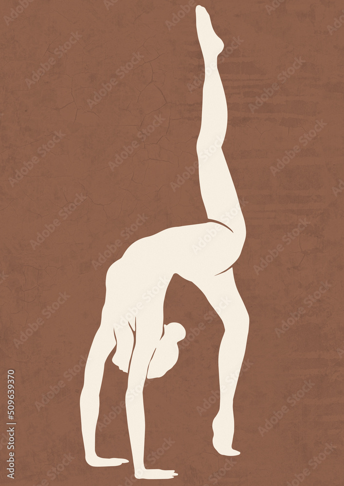 Yoga stretching meditation woman art. Mindful female aesthetic body. Yoga stretching meditation woman art. Mindful female aesthetic body.