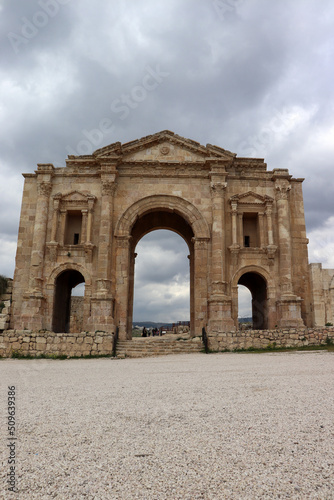  Jerash  Jordan - Arch of Hadrian in historical Jerash city  Grassa  Roman and Greek city
