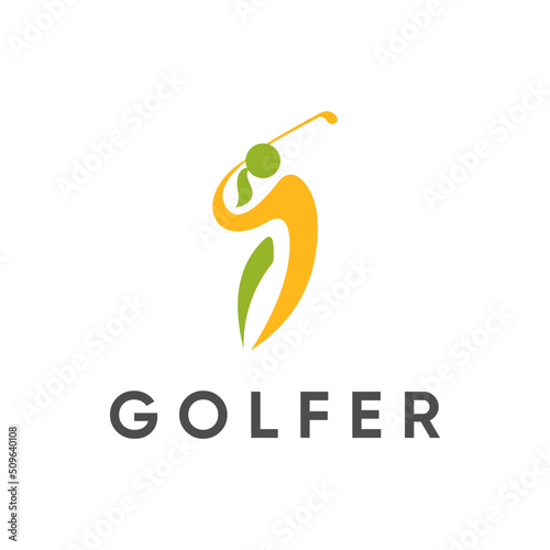 Women Golf Logo Design Illustration