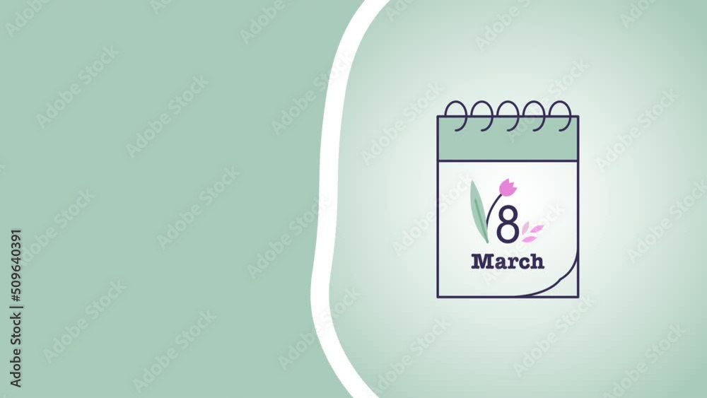 4k video of 8th March date on calendar. 4k video of 8th March date on calendar.