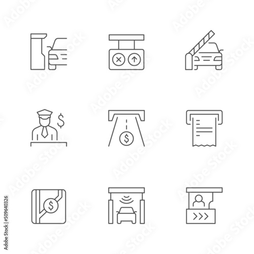 Set line icons of toll road