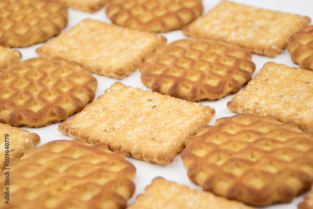 Delicious cookies on a blurry background. Delicious texture with pastries and sweets Delicious cookies on a blurry background. Delicious texture with pastries and sweets