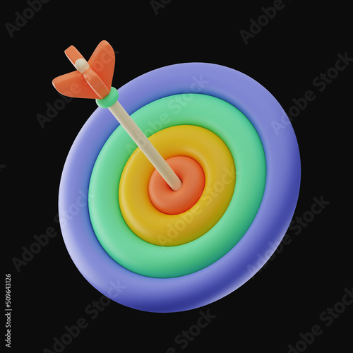 Premium Target Money Finance icon 3d rendering on isolated background