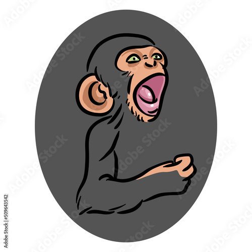 Screaming baby monkey icon