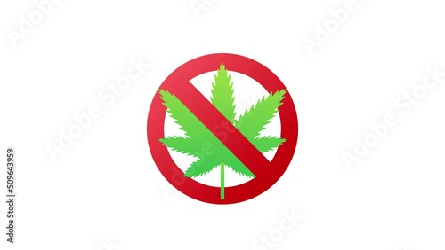 Red no hump icon on white background. Motion graphics . 4k