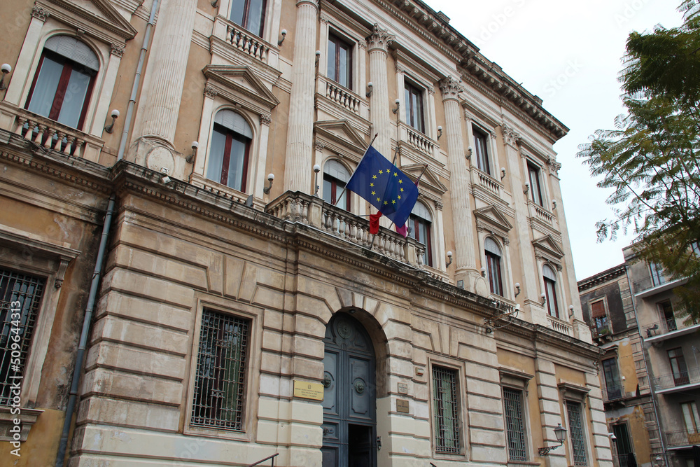 historic building (commissione tributaria provinciale) in catania in sicily (italy) 