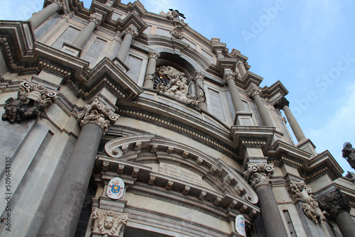 baroque cathedral in catania in sicily (italy)  photo