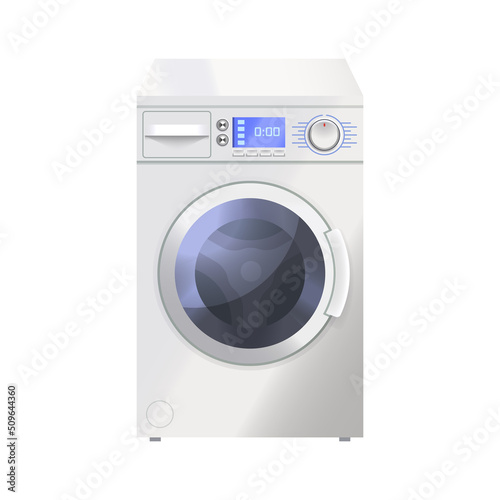 Modern washing or laundry machine, vector icon