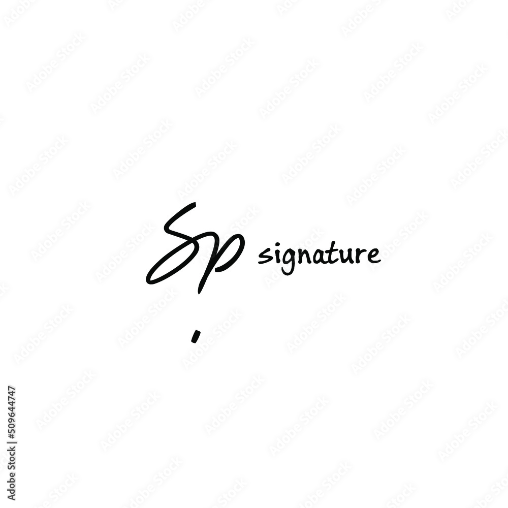 initials letter Sp handwriting logo vector template initials letter Sp handwriting logo vector template