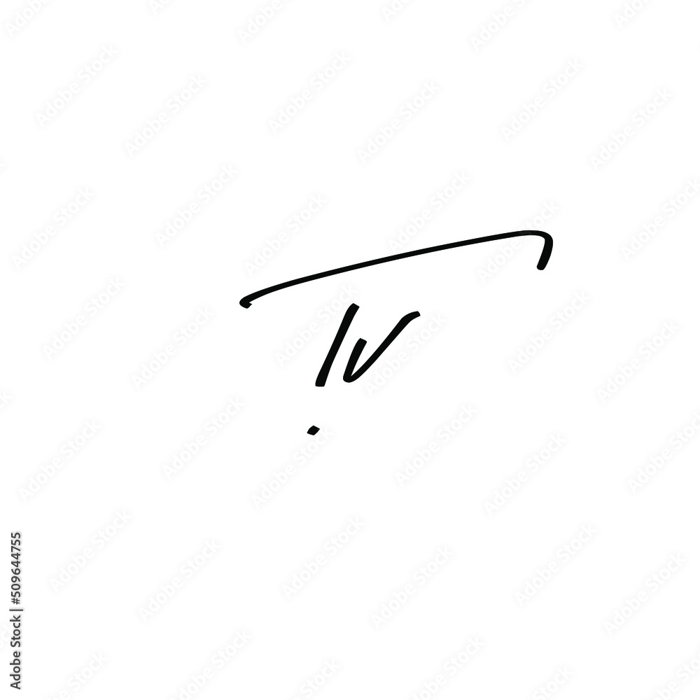 initials letter Tv handwriting logo vector template