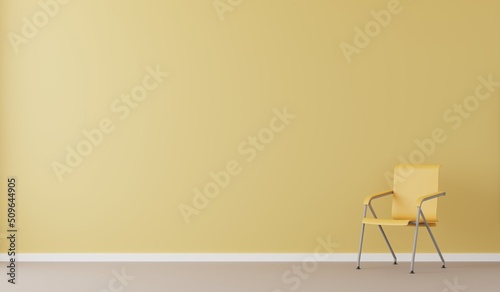 Fototapeta Naklejka Na Ścianę i Meble -  sofa chair in a living room with empty wall. Minimal style concept. pastel color style. 3D render