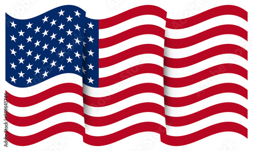 USA flag isolated on white background