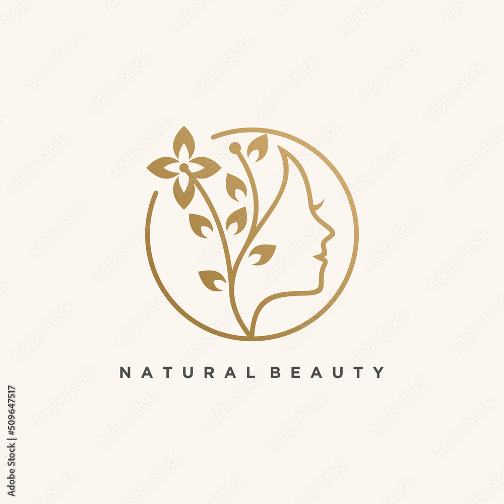 Fototapeta premium Beauty icon vector with modern element concept logo design Premium Vector