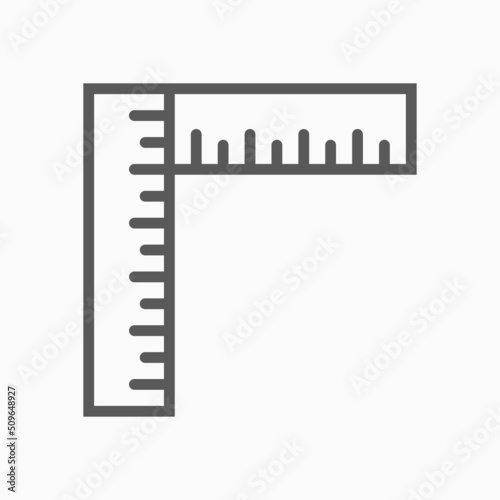 ruler icon, stationary vector, measurement illustration