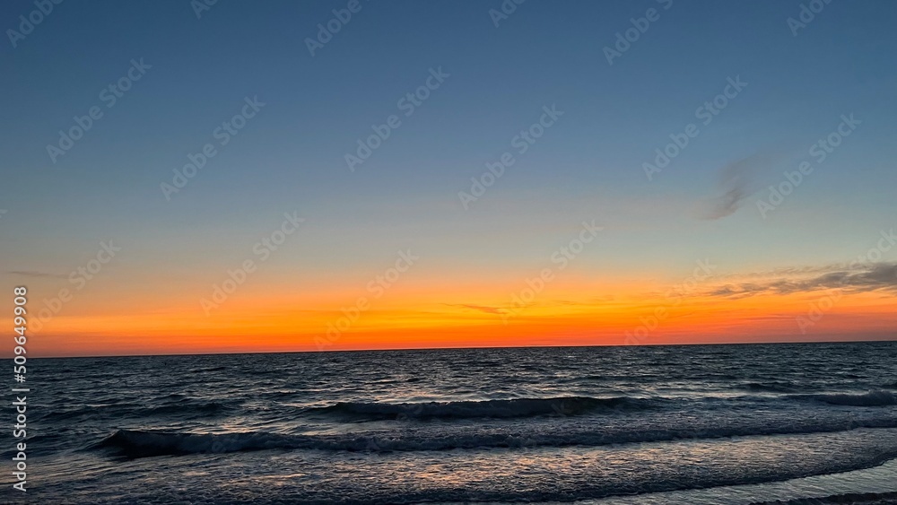 Orange Sunset over the Ocean