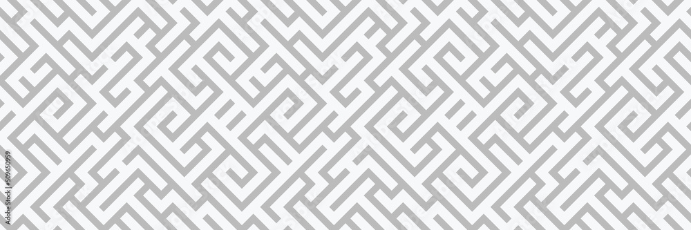 Widescreen seamless background. Maze backdrop. Labyrinth illustration.