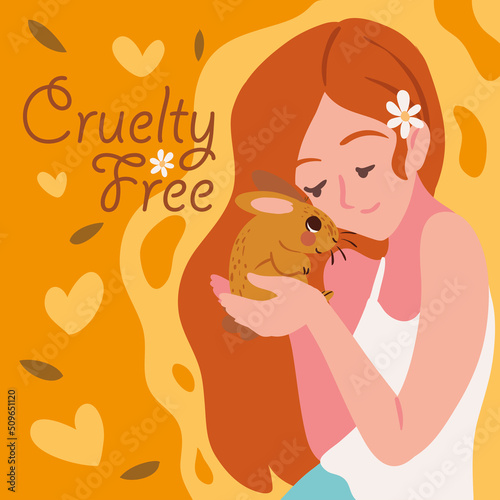 cruelty free, woman and rabbit