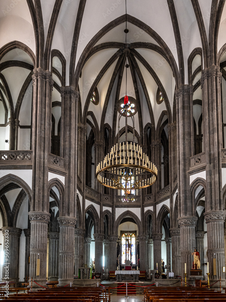 Interior of San Juan Bautista Church at Arucas, Gran Canaria Island, Canary Islands, Spain Interior of San Juan Bautista Church at Arucas, Gran Canaria Island, Canary Islands, Spain