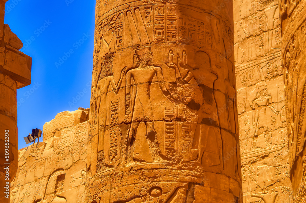Detail from Karnak temple of Amun near Luxor, Egypt.