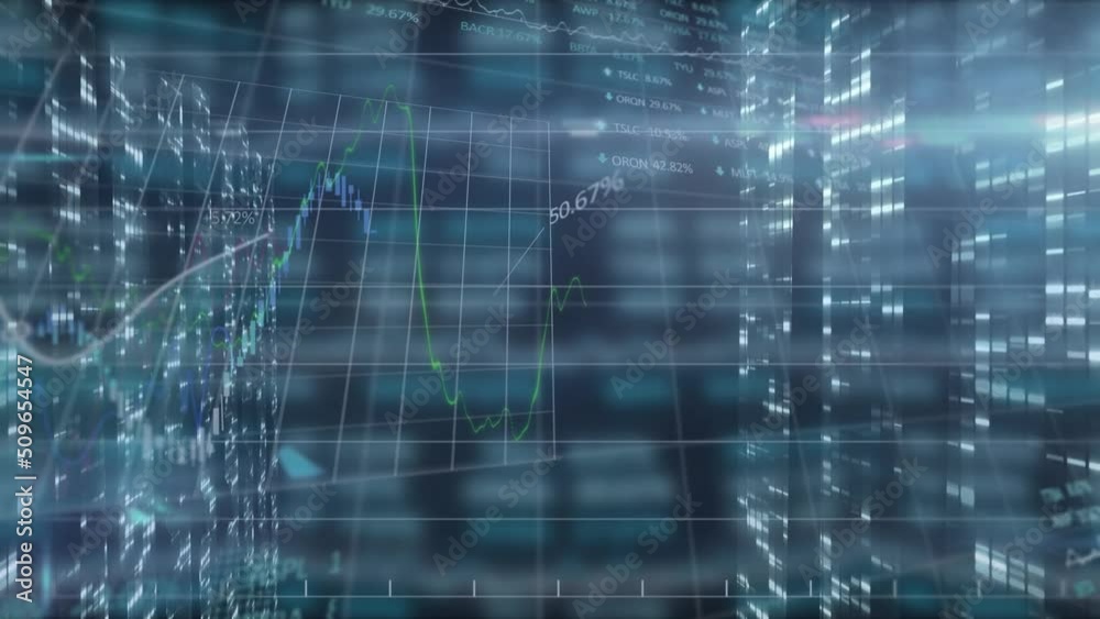 Animation of digital data interface over dark background Animation of digital data interface over dark background