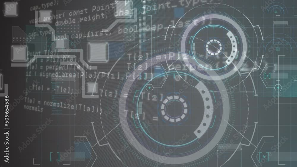 Animation of data processing over scan scope on dark background Animation of data processing over scan scope on dark background