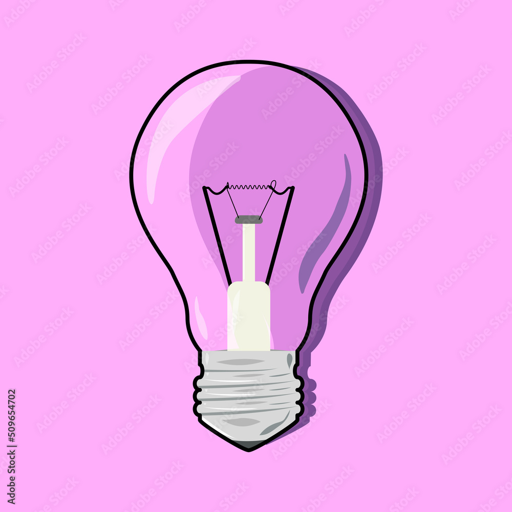 light bulb on a purple pink background with shadow detail light bulb on a purple pink background with shadow detail