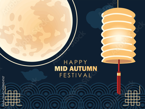 happy mid autumn festival poster