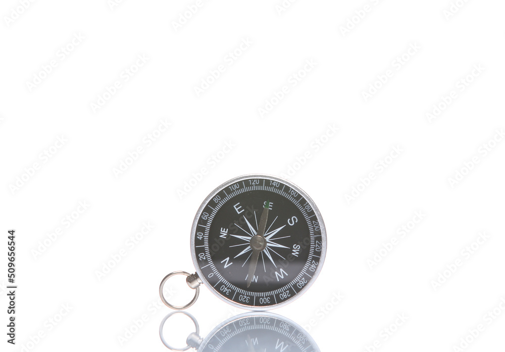 Compass isolated on white background with reflection Compass isolated on white background with reflection