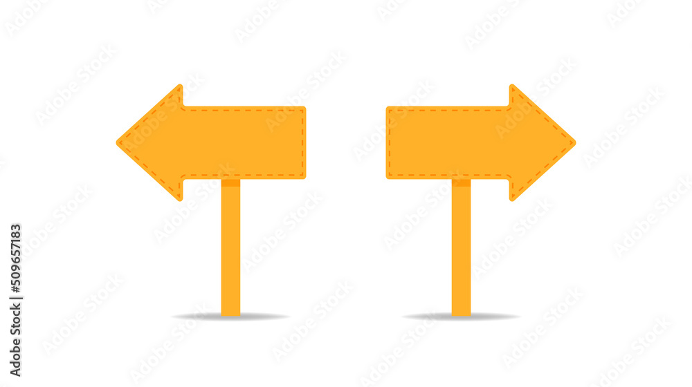 Blank left and right arrow sign, vector