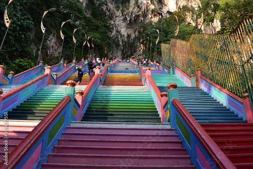 Long colorful stairs