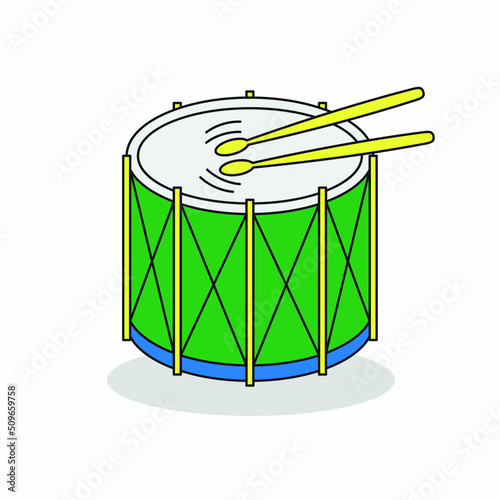drum and drumsticks. illustration of drum