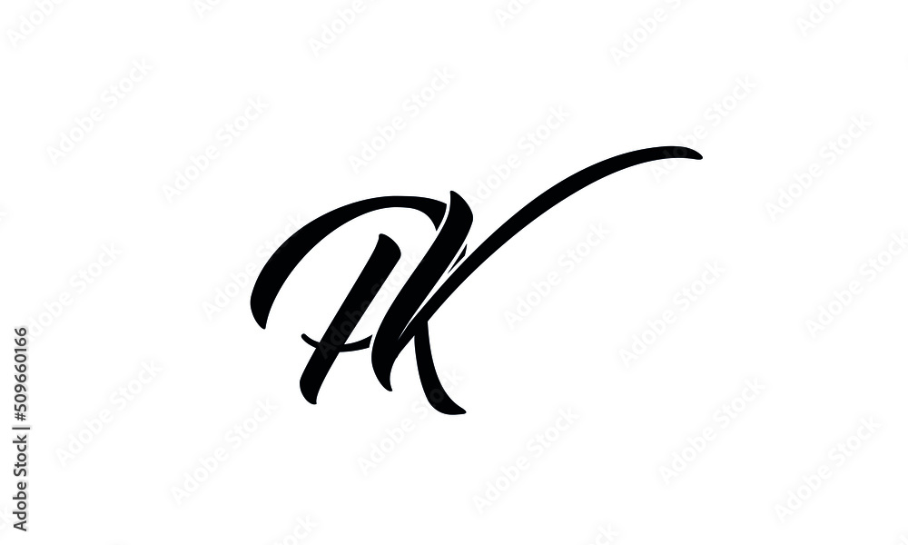 Abstract Letter Vector Logo PK KP K P Design Template - obrazy, fototapety, plakaty 