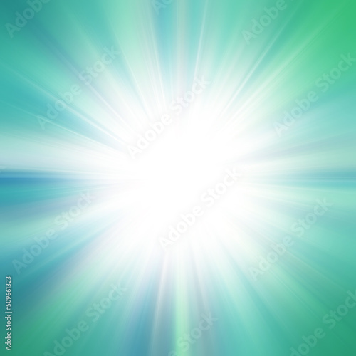 A green background with white light