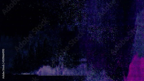 Glitch noise static television VFX pack. Visual video effects stripes background, CRT tv screen no signal glitch effect