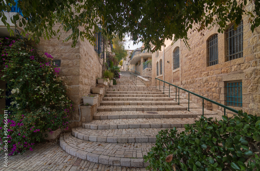 Jerusalem historic beautiful neighborhood Yemin Moshe