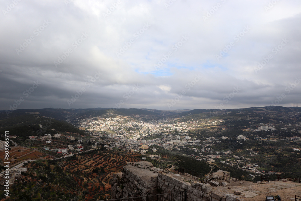 Nature in Ajloun buildings and trees - Jordan