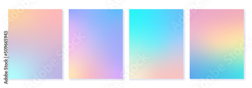 Sea sunset. Set of gradient backgrounds in pastel colors with soft transitions. For covers, wallpapers, branding, social media, overlays and more. For web and print.