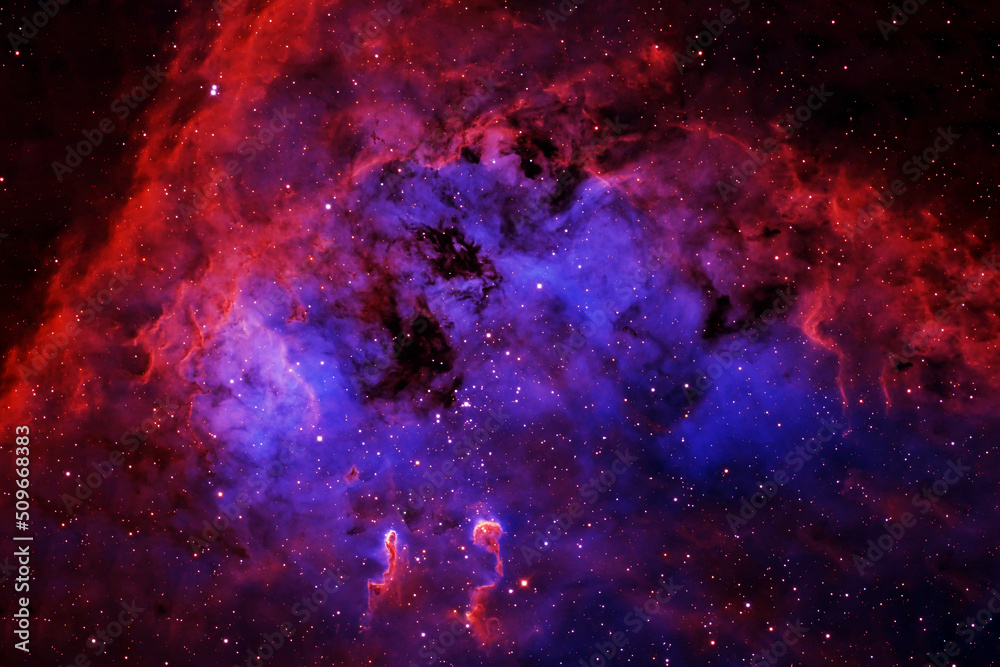 Beautiful, bright, distant space nebula. Elements of this image furnished by NASA