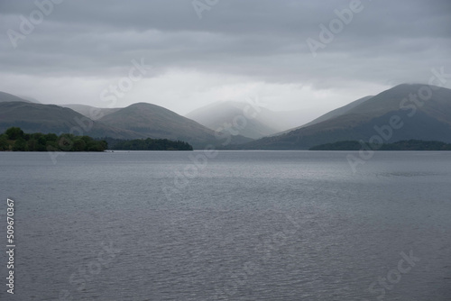View of the hills and munroes from Loch Lomond, Scotland, UK photo