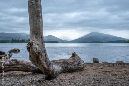 View of the hills and munroes from Loch Lomond, Scotland, UK photo