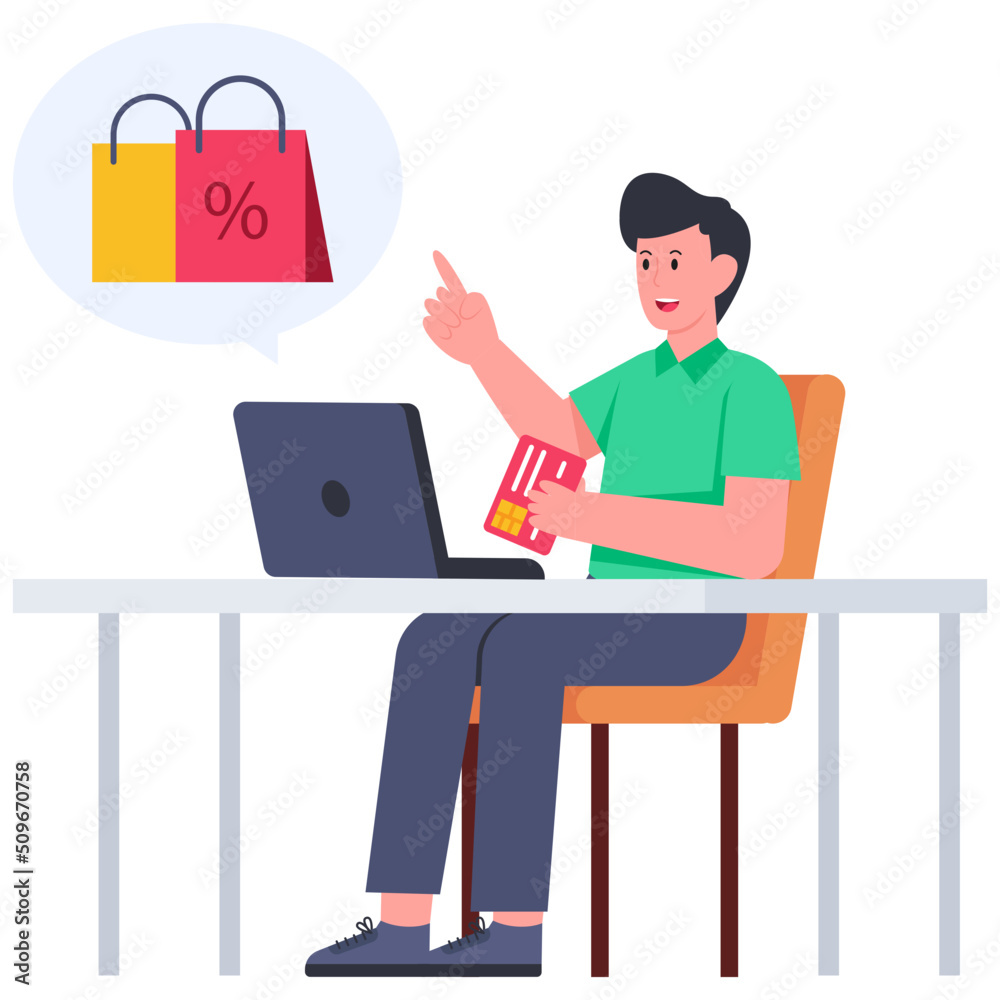 Trendy vector design of online shopping Trendy vector design of online shopping