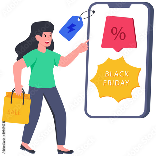 Trendy vector design of online shopping