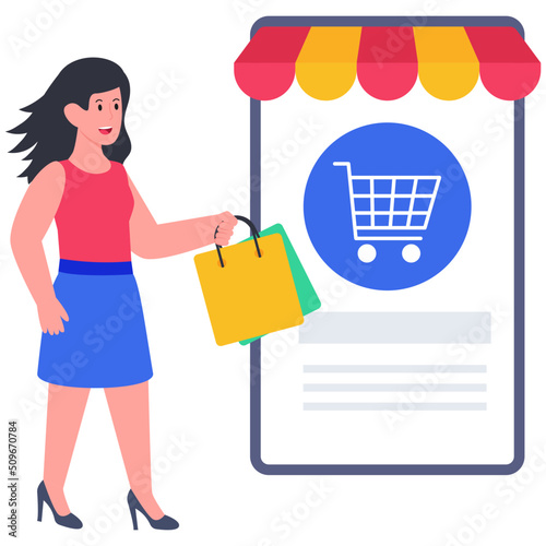 Trendy vector design of online shopping