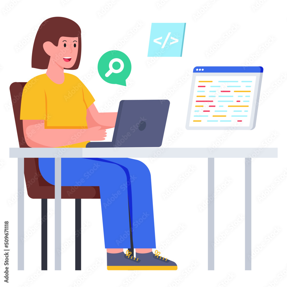 Colored design icon of software developer Colored design icon of software developer