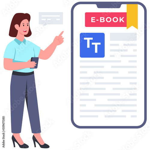 Flat design illustration of elearning