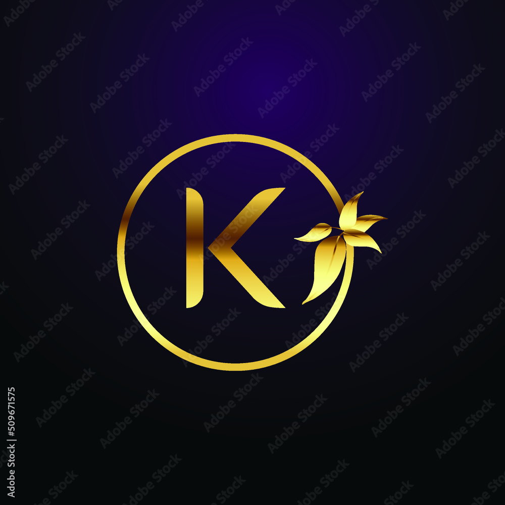 Premium luxury Vector elegant gold and font Letter K Template for ...