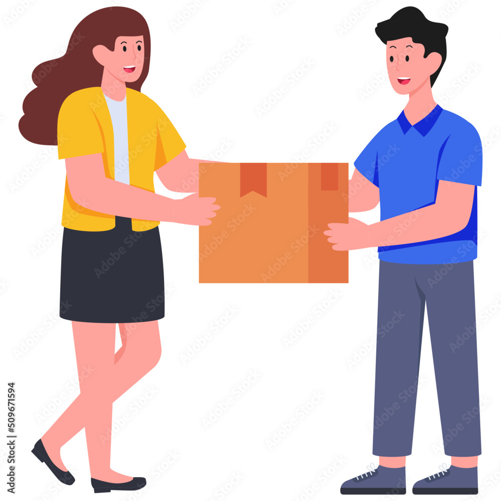 Obraz premium Modern design illustration of giving parcel