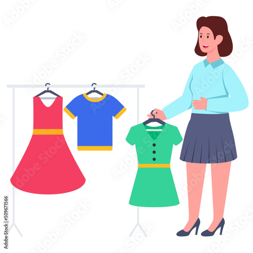 Creative design illustration of clothes seller