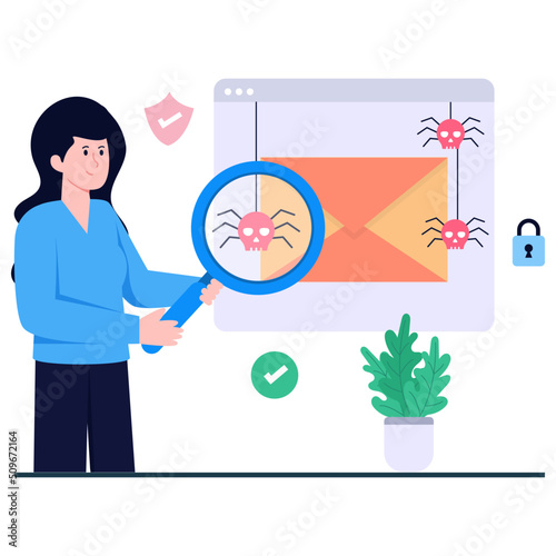 Trendy vector design of infected mail